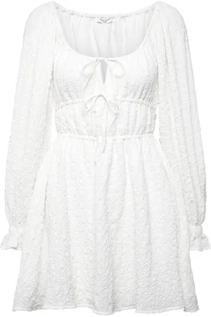 BUBBLEROOM Diamond Neck Dress Kort Kjole White