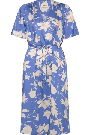 GANT Rel Floral Print Ss Dress Knælang Kjole Blue