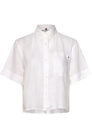 Tommy Hilfiger Ess Linen Relaxed S/S Shirt Tops T-shirts & Tops Short-sleeved White