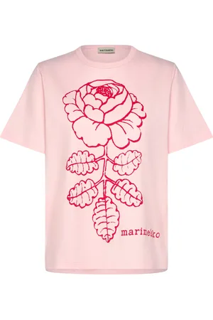 Marimekko Erna Vihkiruusu Placement Tops T-shirts & Tops Short-sleeved Pink