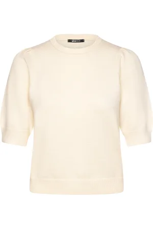 Gina Tricot Knitted Top Tops Knitwear Jumpers Cream
