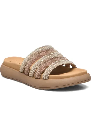 Gabor Slip-In Shoes Mules & Slip-ins Flat Mules Gold