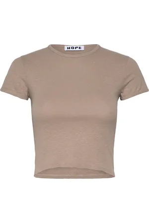 Hope Vile Tee Vintage Khaki Designers T-shirts & Tops Short-sleeved Beige