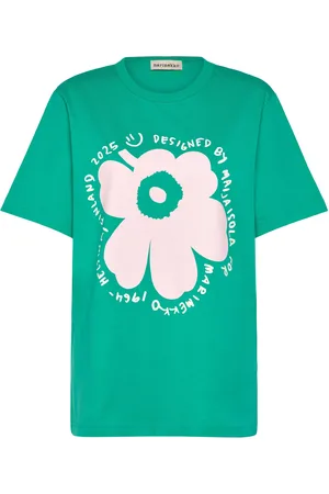 Marimekko Vihne Unikko Placement Tops T-shirts & Tops Short-sleeved Green