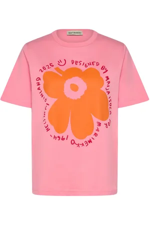 Marimekko Erna Unikko Placement Tops T-shirts & Tops Short-sleeved Pink