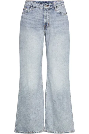 Monki Kiri Low Waist Loose Flared Jeans Bottoms Jeans Flares Blue