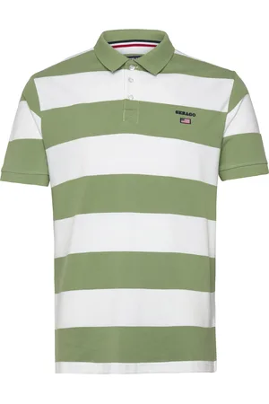 SEBAGO Mick Block Striped Pique Designers Polos Short-sleeved Green