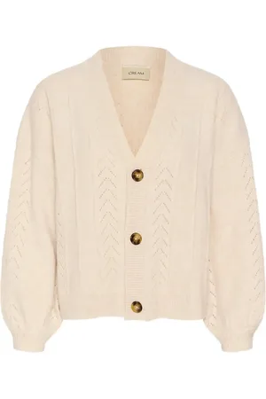 Cream Crholiday Knit Cardigan Tops Knitwear Cardigans