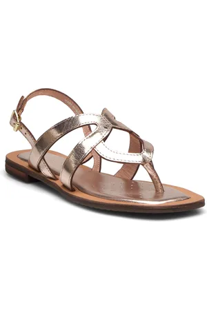 Geox D Sozy Qc C Shoes Sandals Flat Sandals Gold