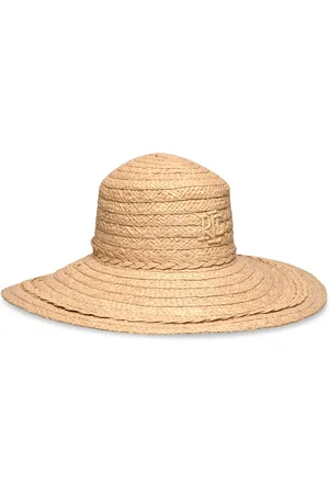 Ralph Lauren Logo Raffia Sun Hat Accessories Headwear Straw Hats Beige