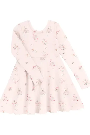 Gugguu Classic Print Rib Dress Dresses & Skirts Dresses Casual Dresses Long-sleeved Casual Dresses Pink