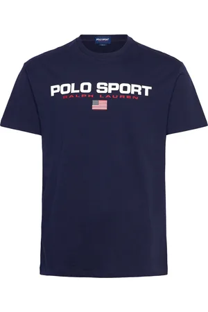 Ralph Lauren Classic Fit Polo Sport Jersey T-Shirt Designers T-Kortærmet Skjorte Navy