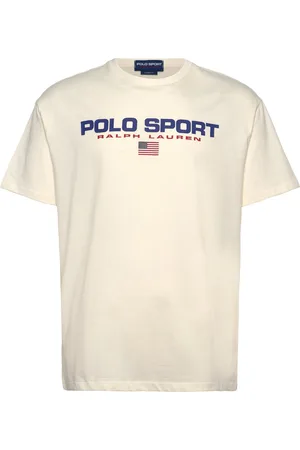 Ralph Lauren Classic Fit Polo Sport Jersey T-Shirt Designers T-Kortærmet Skjorte Cream