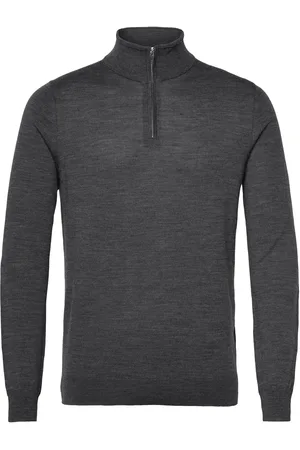Reiss Blackhall Designers Knitwear Half Zip Jumpers Grey