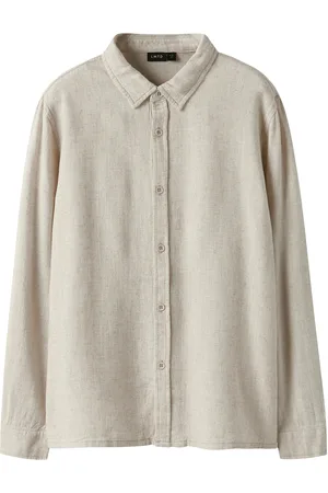 LMTD Nlmfinen Ls Shirt Tops Shirts Long-sleeved Shirts Beige