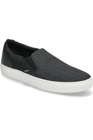 HUGO BOSS Morrie_Slon_Rnmono Designers Sneakers Slip On Sneakers Black