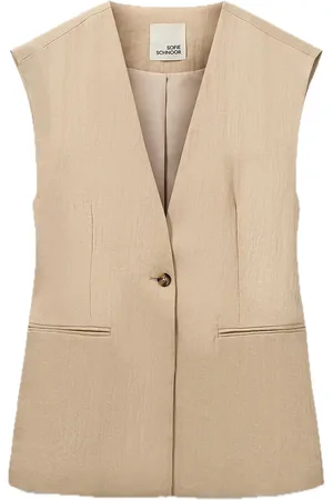 Sofie Schnoor Wallissw Vest Blazers Sleeveless Blazers Beige