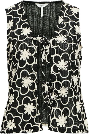 Object Objcalla Re S/L Tie Top 138 Tops Blouses Sleeveless Black
