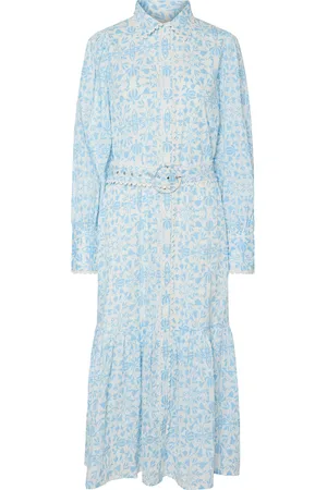 Y.A.S Vips Ls Long Shirt Dress S. Knælang Kjole Blue