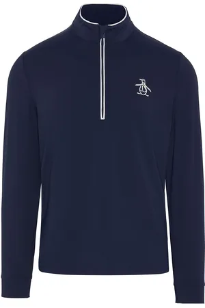 Original Penguin Technical Earl 1/4 Zip Golf Sweater Tops Sweatshirts & Hoodies Fleeces & Midlayers Navy