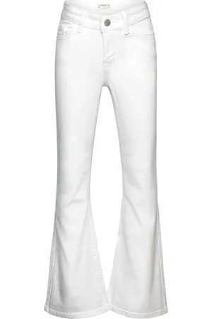 Lindex Trousers Denim Freja White Bottoms Jeans Wide Jeans White