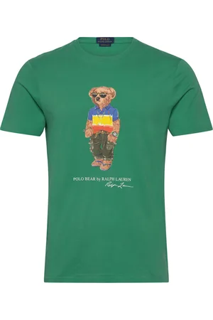 Ralph Lauren Custom Slim Fit Polo Bear Jersey T-Shirt Designers T-Kortærmet Skjorte Green