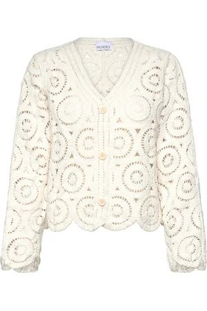 Noella Leontine Knit Tops Knitwear Cardigans White