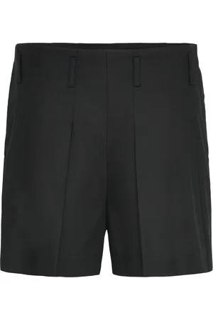 Ralph Lauren Pleated High-Rise Cotton-Blend Short Bottoms Shorts Casual Shorts Black