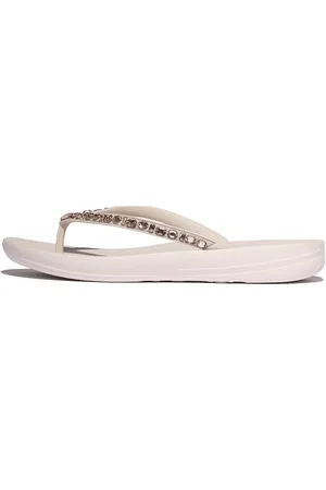 FitFlop Iqushion Multi-Crystal Ergonomic Flip-Flops Shoes Sandals Flat Sandals Pink