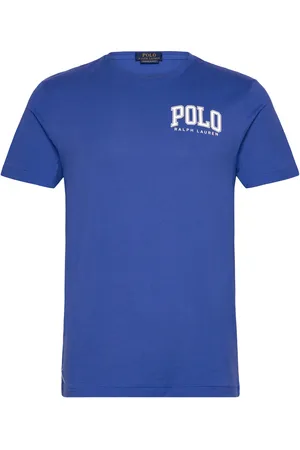 Ralph Lauren Custom Slim Fit Logo Jersey T-Shirt Designers T-Kortærmet Skjorte Blue