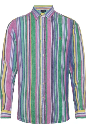 Ralph Lauren Custom Fit Striped Linen Shirt Designers Shirts Linen Shirts Multi/patterned