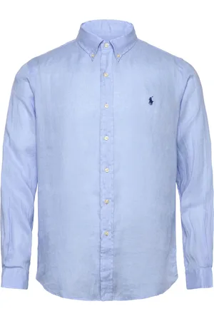 Ralph Lauren Custom Fit Linen Shirt Tops Shirts Linen Shirts Blue