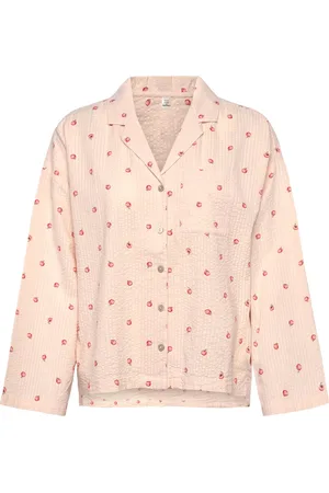 Lindex Pyjama Shirt Seersucker Top Pink