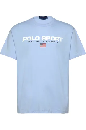 Ralph Lauren Classic Fit Polo Sport Jersey T-Shirt Designers T-Kortærmet Skjorte Blue