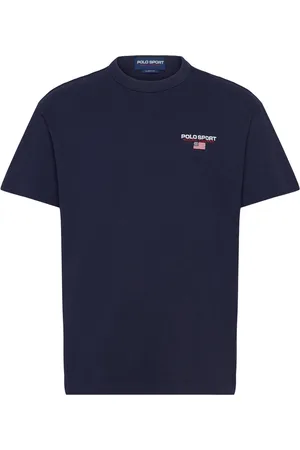 Ralph Lauren Classic Fit Polo Sport Jersey T-Shirt Designers T-Kortærmet Skjorte Navy