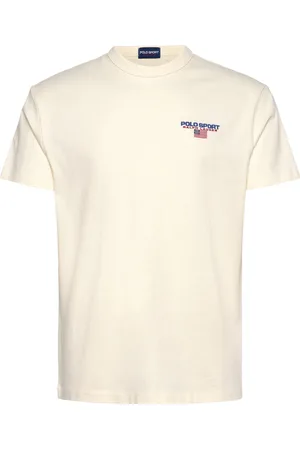 Ralph Lauren Classic Fit Polo Sport Jersey T-Shirt Designers T-Kortærmet Skjorte Cream