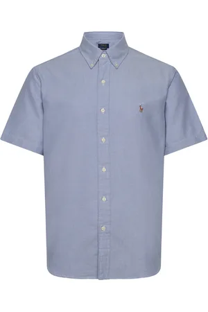 Ralph Lauren Custom Fit Oxford Shirt Tops Shirts Short-sleeved Blue