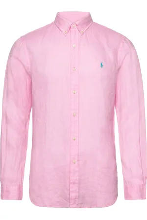 Ralph Lauren Slim Fit Linen Shirt Tops Shirts Linen Shirts Pink