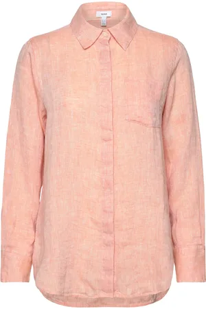 Reiss Belle Tops Shirts Linen Shirts Pink