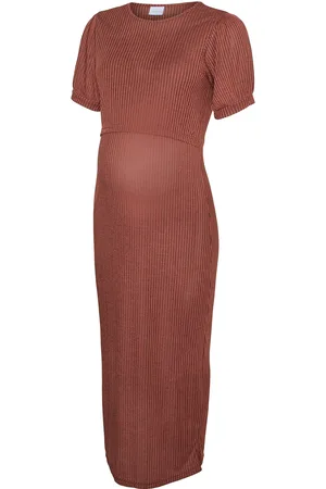 Mama;licious Mlanli June 24 Jrs Midi Dress 2F Knælang Kjole Brown
