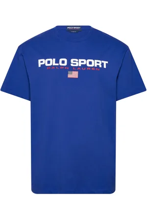 Ralph Lauren Classic Fit Polo Sport Jersey T-Shirt Designers T-Kortærmet Skjorte Blue