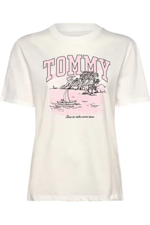 Tommy Hilfiger Tjw Rlx Tonal Tropics Tee Tops T-shirts & Tops Short-sleeved White