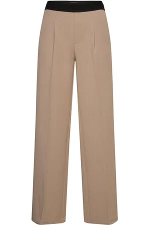 Freequent Fqkitty-Pant Bottoms Trousers Wide Leg Beige