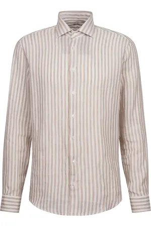 Seidensticker New Kent Ot Tops Shirts Linen Shirts Beige