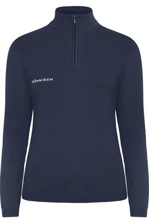 Röhnisch Kora Knitted Half Zip Sport Women Sport Clothing Sport Sweatshirts & Hoodies Sport Knitwear Navy