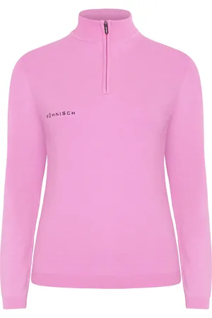 Röhnisch Kora Knitted Half Zip Sport Women Sport Clothing Sport Sweatshirts & Hoodies Sport Knitwear Pink
