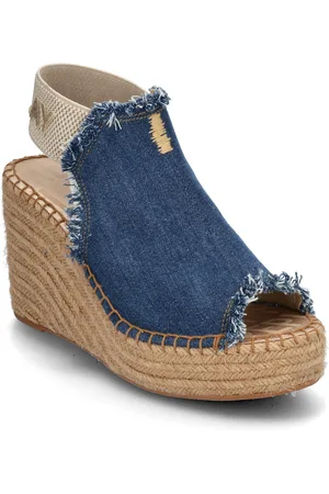 Replay Jess Tyne Denim Sko Med Kilehæl Blue