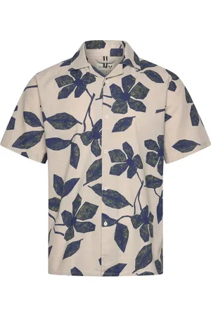 Fat Moose Ezra Cotton Linen Shirt Ss Tops Shirts Short-sleeved Shirts Multi/patterned
