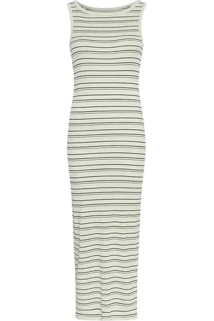 MSCH Mschgubbi Rasmia Sl Dress Stp Knælang Kjole Cream