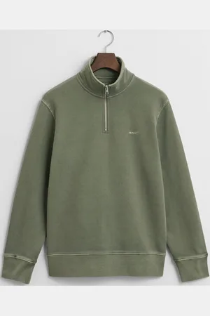 GANT Sunfaded Half Zip Sweat Tops Sweatshirts & Hoodies Sweatshirts Green